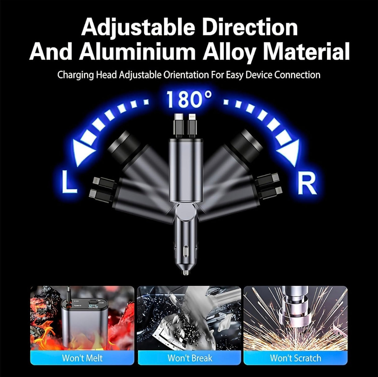 Voltrix™ | The 4 in 1 Retractable Car Charger