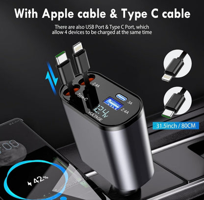 Voltrix™ | The 4 in 1 Retractable Car Charger